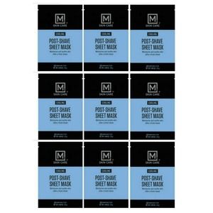 9 Pack M. Skin Care Post Shave Cooling Facial Sheet Mask for Men, Moisturize